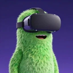 adult pixar character wearing virtual reality