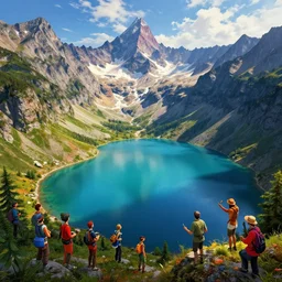 mountain lakes, digital art, concept art, magic fantasy, vibrant colors, high contrast, highly detailed, trending on artstation, andreas rocha, sylvain sarrailh, darek zabrocki, finnian macmanus, dylan cole, liang mark, albert bierstadt, sung choi, peter mohrbacher, greg rutkowski