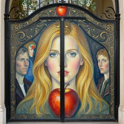detailed portrait of christina applegate apple!! intricate gate!! by tomasz alen kopera and peter mohrbacher and johanna martine! and margaret keane! coherent luminescent