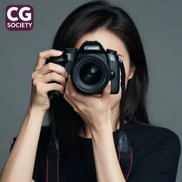 a woman holding a camera up to her face, a character portrait by ren hang, featured on cg society, art photography, dslr, dslr camera, shallow depth of fie