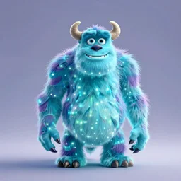 a xanathar made of bioluminescence in the art style of monsters inc, fantasy, elegant, crisp 8 k line art, digital painting, artstation, unreal engine, octane render, emissive lighting, concept art, matte, sharp focus, hyper realistic lighting, illustration, deep royal blue and pink color scheme, art by dave kendall