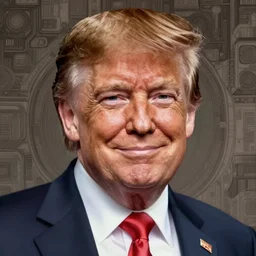 donald trump with a subtle smirky smile painted by drew struzan, intrincate background, clear highly detailed, beautiful sci fi art