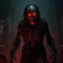 photograph of a creepy creature by chris raimo art, scary, red lights, 1 9 1 6, atmospheric