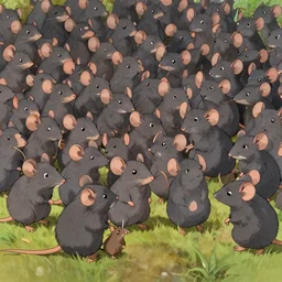 warrior mice phalanx, illustration, 8K, art by Ghibli