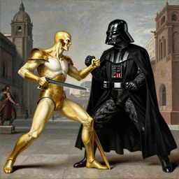 morbius!!!!!!!! fighting darth vader. mexico city. by da vinci.