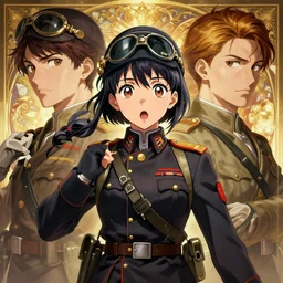 symmetry!! anime girl wwi pilot portrait, expression : surprised, wearing spanish uniform, highly detailed, anime, dynamic lighting, digital art, digital painting, artstation, wlop, gil elvgren, sharp focus, illustration, art by artgerm and greg rutkowski and alphonse mucha, 8 k