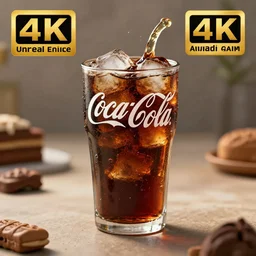 a GLASS CUP filled with Coca Cola, unreal engine, cinema 4D, award winning food photography, high quality, 4k