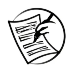 a logo of a person painting on a musical sheet, black and white, simple, vector, lineart