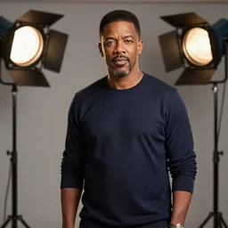 a studio photoshoot of a nigerian matt damon, studio lighting, bokeh