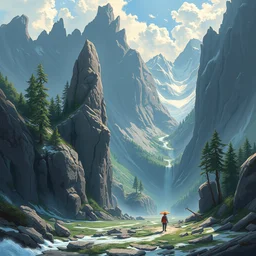 photo cartoon bd illustration comic manga painting of montain environement : 5 fantasy environement, digital painting : 1 fat brush concept sketch artist bd enki bilal : 1 0