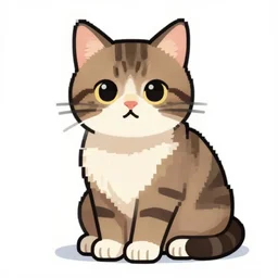 tabby cat, pixel art, paul robertson, digital painting