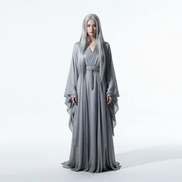 silver-haired rain deity, cinematic studio photo, full body, standing, isolated on a pure white background, centered, whole figure in frame, sharp focus, studio lighting