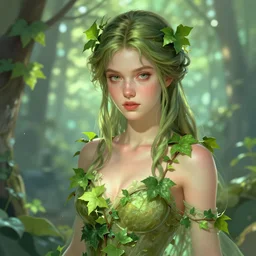 portrait of a beautiful young mariel hemingway as titania, summer queen. faerie queen. queen of light, green, poison ivy, made by caravaggio stanley artgerm lau wlop rossdraws artstation cgsociety concept art cgsociety octane render