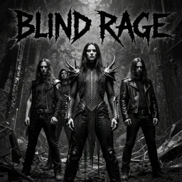 album art for a electronic industrial band called blind rage