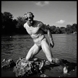 achilles returns to the river styx, overexposed textured pinhole, extreme contrast and sharpness, gritty and noisy
