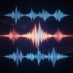 8 music waves, flowing in virtual world and mixing with each other