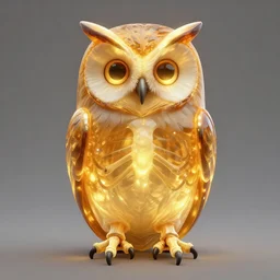luminescent owl, symmetrical, highly detailed, digital art, sharp focus, skeleton, trending on art station, glowing amber