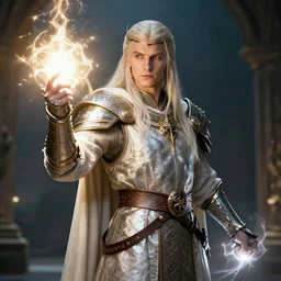 cleric warrior with light powers, 4 k, hdr, smooth, sharp focus, high resolution, award - winning photo, anne stokes, photorealistic