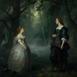 Dreamscape by Ferdinand Keller and Arnold Böcklin and Jean-Auguste-Dominique Ingres, moody atmosphere, cinematic atmospheric, high definition